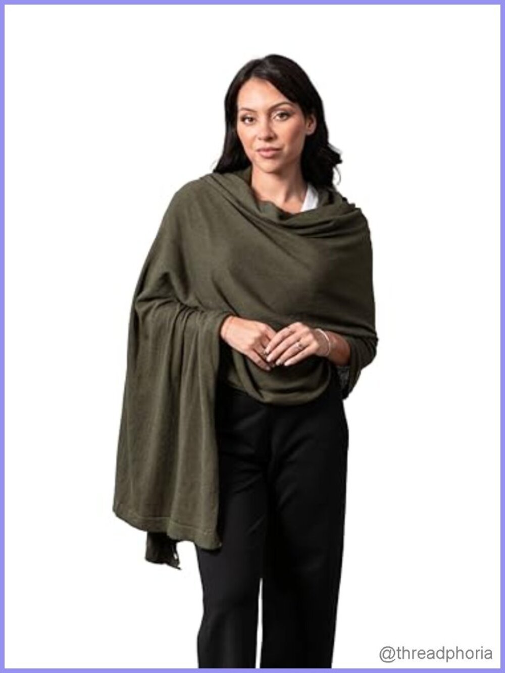 Organic Cotton Travel Scarf Shawl Wrap Pashmina Oversized Lightweight Women's
